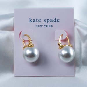 Kate Spade Classic Shine on Gold Pearl Drop Earrings (NWT)